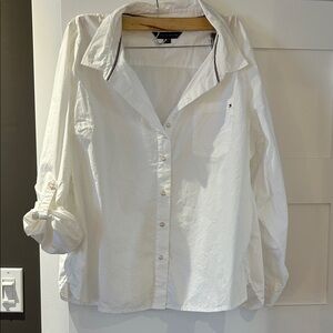Tommy Hilfiger White Long-Sleeve Button-Down Shirt